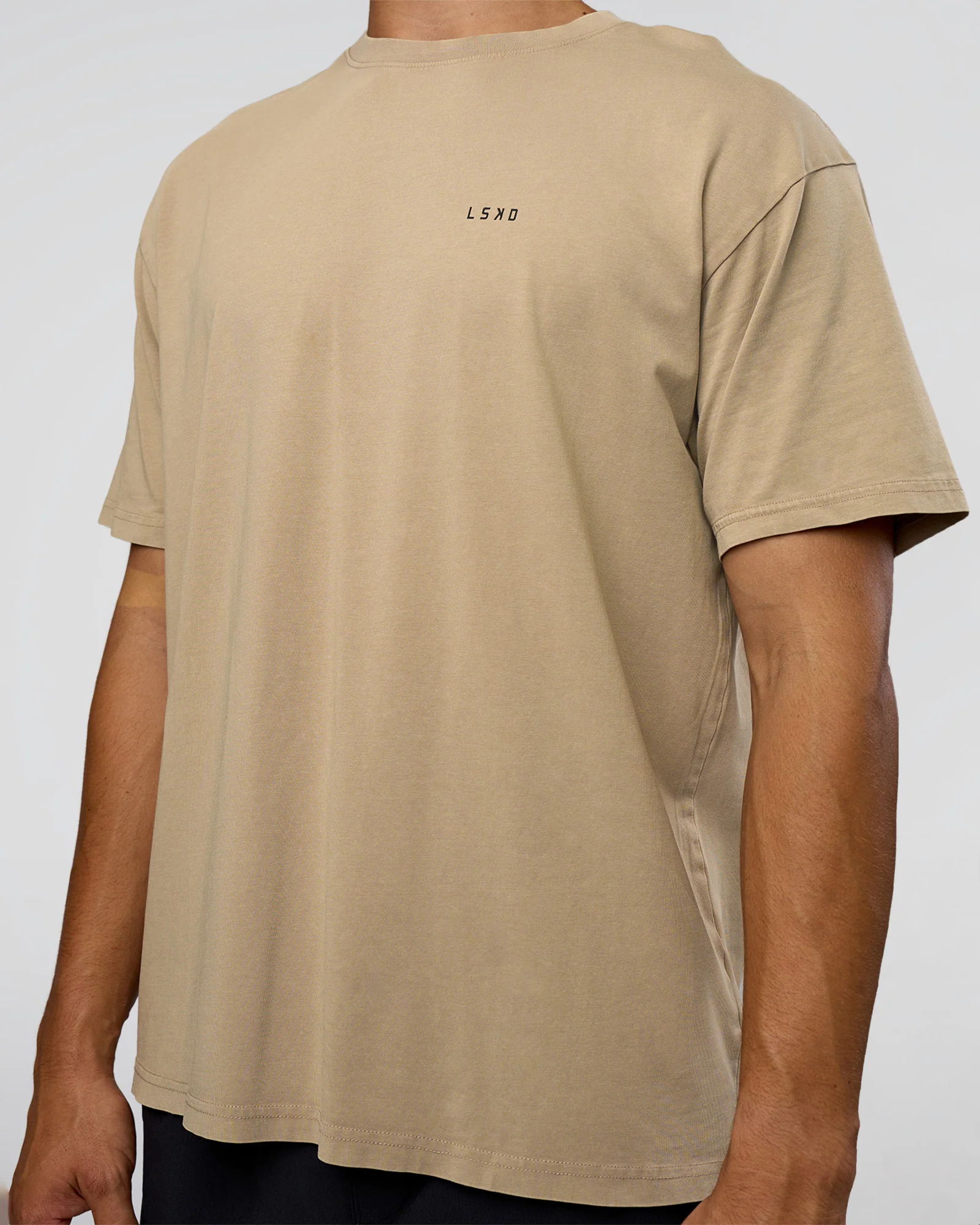 We Love This  FLXCotton Oversized Tee - Greige Washed-Black - Image 7