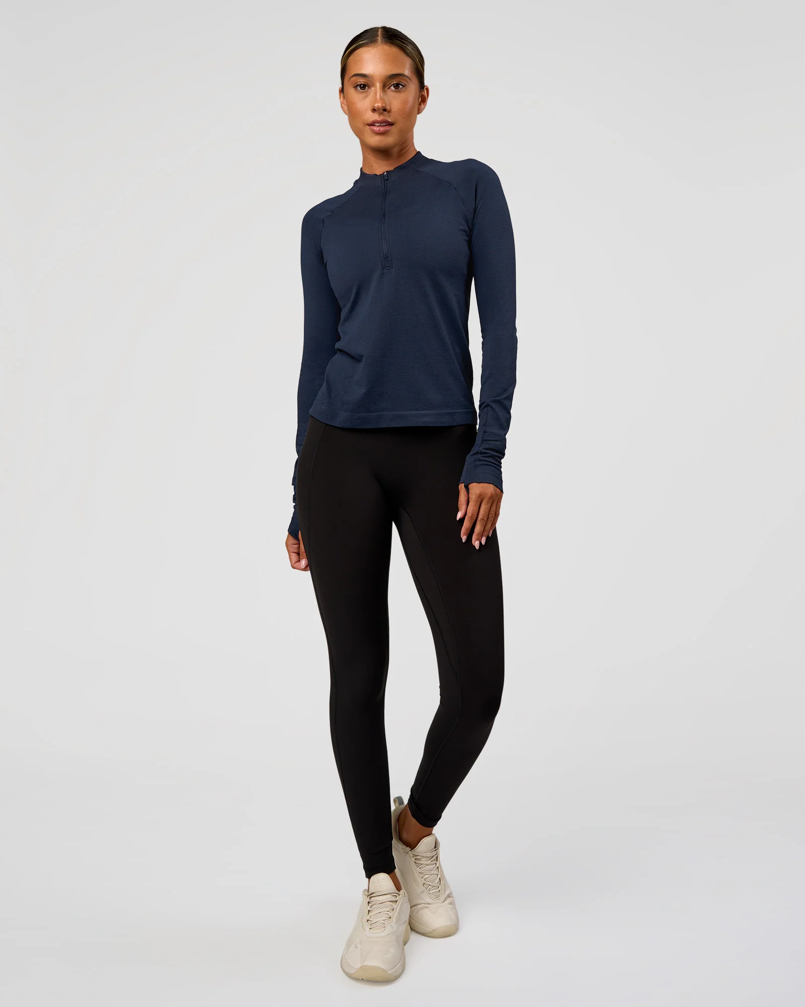 AeroFLX+ Long Sleeve Half Zip - Future Navy/Future Navy - Image 5