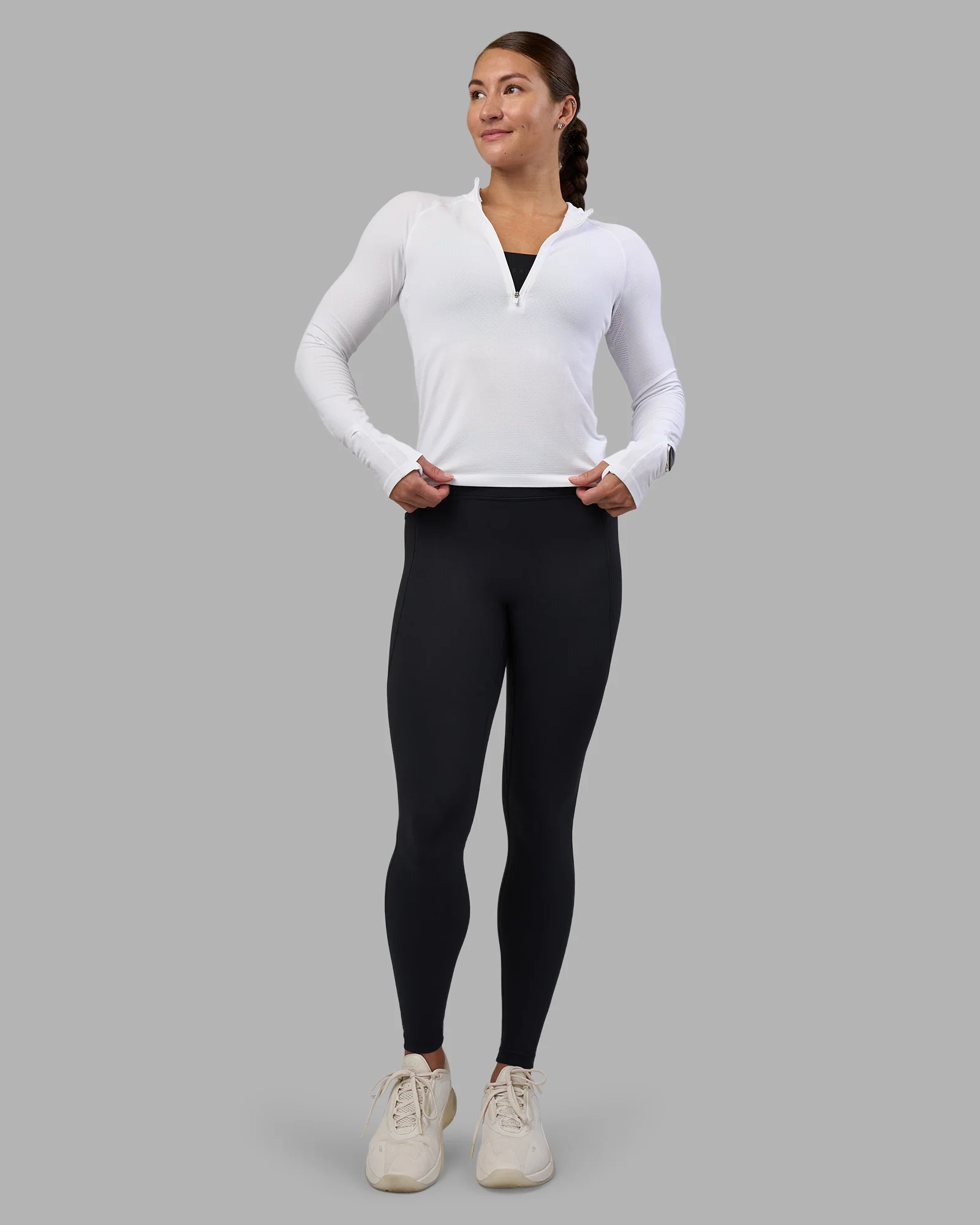 AeroFLX+ Long Sleeve Half Zip - White/White - Image 5