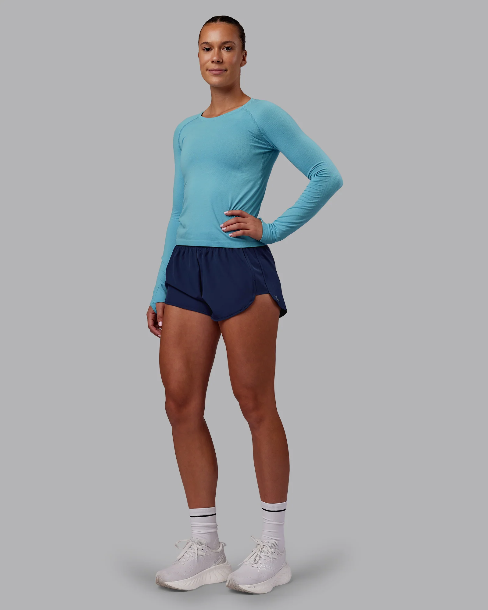 AeroFLX+ Seamless Long Sleeve Tee - Retro Blue/Retro Blue - Image 5